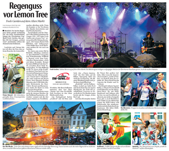 Artikel aus der Neuen Westfälischen vom 30.05.2011 - Fools Garden & 'Olly' Willibald A. Bernert